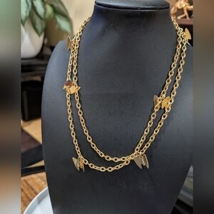 "FLUTTER BYES" Gold Tone Butterfly Necklace - Sarah‎ Coventry Vintage Jewelry